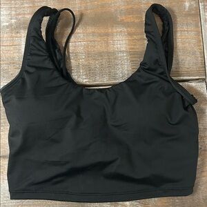 Black Cropped V-Latch Tank Top